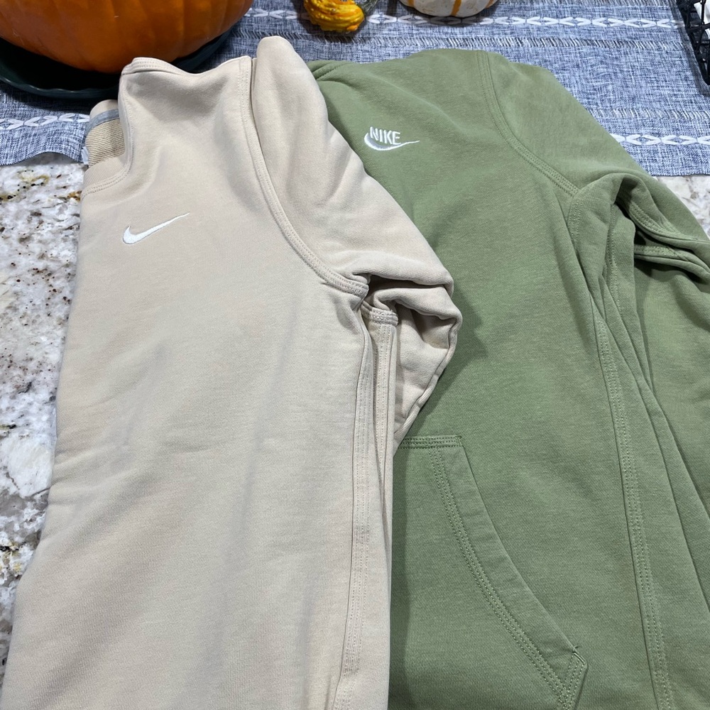 Nike Beige Sweatshirt with White Logo